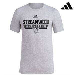 Streamwood Wrestling Adidas Fresh Badge of Sport short sleeve 100% ringspun cotton Tee – Medium Grey Heather