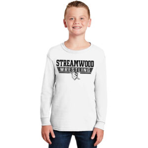 Streamwood Wrestling Youth Cotton Long Sleeve Tee-White