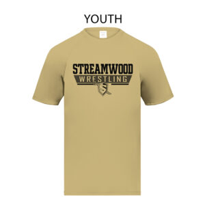 Streamwood Wrestling Youth Wicking performance T shirt-Vegas Gold