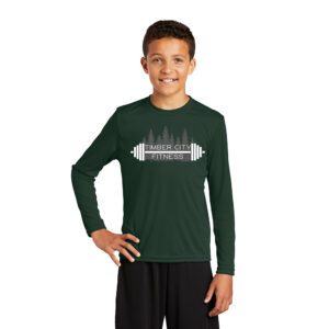 Timber City Fitness Sport-Tek Youth Long Sleeve Competitor Tee-Forest