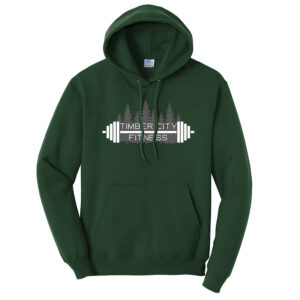 Timber City Fitness Unisex Fleece Hooded Sweatshirt-Dark Green