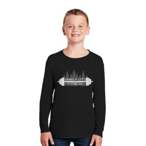 Timber City Fitness Youth Cotton Long Sleeve Tee-Black