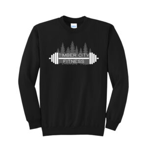 Timber City Fitness Unisex Fleece Crewneck Sweatshirt-Black