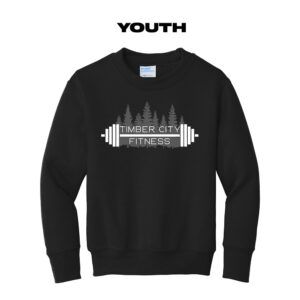 Timber City Fitness Youth Fleece Crewneck Sweatshirt-Black