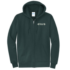 Timber City Fitness Unisex Core Fleece Full Zip Hooded Sweatshirt-Dark Green