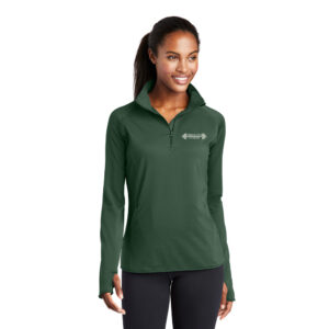 Timber City Fitness Sport-Tek Ladies Sport-Wick Stretch 1/2-Zip Pullover-Forest Green