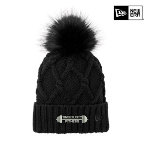 Timber City Fitness New Era Faux Fur Pom Beanie-Black