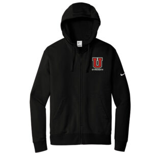 Union Strength Nike Club Fleece Sleeve Swoosh Full Zip Hoodie-Black