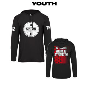 Union Strength Badger YOUTH B-Core Long Sleeve Hood Tee-Black