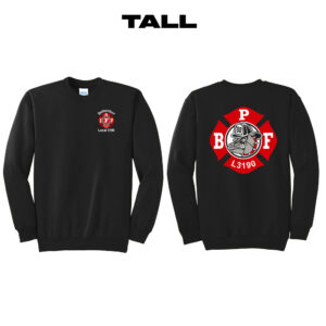 Bett Firefighters Tall Core Fleece Crewneck Sweatshirt-Black