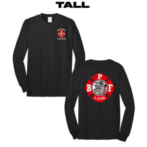 Bett Firefighters Tall Long Sleeve Tee-Black