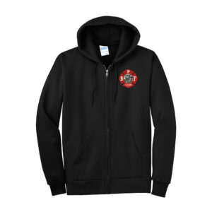 Bett Firefighters Unisex Essential Fleece Full Zip Hooded Sweatshirt-Black