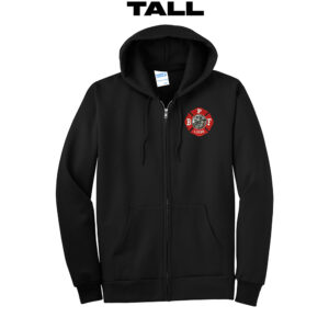 Bett Firefighters Tall Essential Fleece Full Zip Hooded Sweatshirt-Black