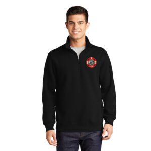 Bett Firefighters Tall Sport-Tek 1/4-Zip Sweatshirt-Black