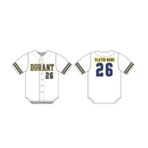 Durant Gold Team Durant Sublimated Full Front Jersey-Fabric M-White