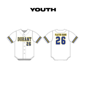 Durant Gold Team Durant Sublimated YOUTH Full Front Jersey-Fabric M-White