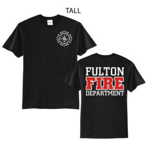 Fulton Fire Dept Tall Short Sleeve Tee-Black