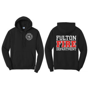 Fulton Fire Dept Unisex Fleece Hooded Sweatshirt-Black