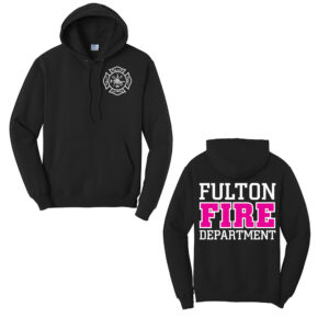 Fulton Fire Dept Unisex Fleece Hooded Sweatshirt-Black