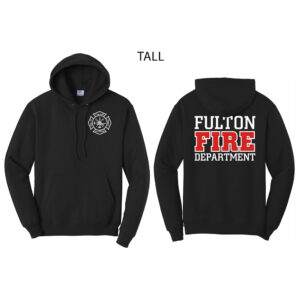 Fulton Fire Dept Tall Fleece Hooded Sweatshirt-Black