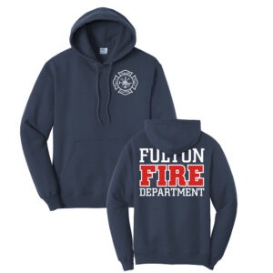 Fulton Fire Dept Tall Fleece Hooded Sweatshirt-Navy