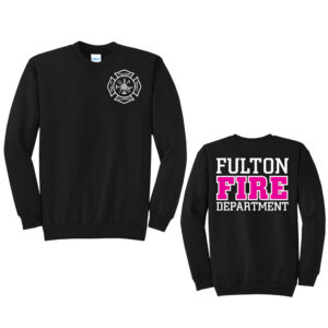 Fulton Fire Dept Unisex Fleece Crewneck Sweatshirt-Black