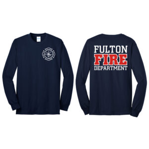 Fulton Fire Dept Unisex Long Sleeve Tee-Navy