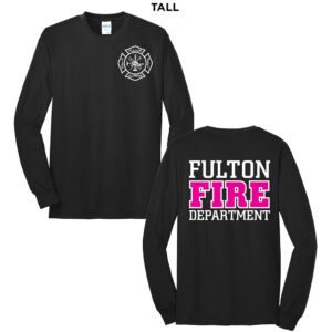 Fulton Fire Dept Tall Long Sleeve Tee-Black