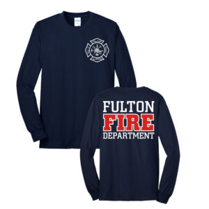 Fulton Fire Dept Tall Long Sleeve Tee-navy