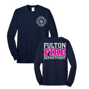 Fulton Fire Dept Tall Long Sleeve Tee-Navy