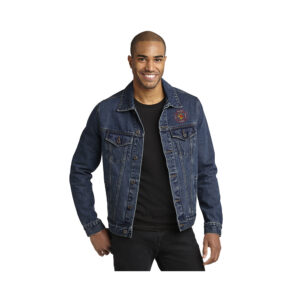 Fulton Fire Dept Port Authority Men Denim Jacket-Denim Blue