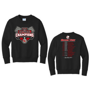 GV FB National Champs Youth Fleece Crewneck Sweatshirt-Black