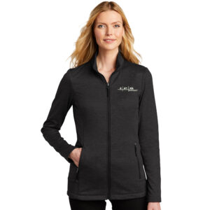 11. IPG Photonics Women’s Collective Striated Fleece Jacket-Deep Black Heather