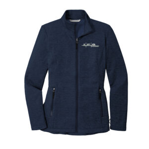 12. IPG Photonics Women’s Collective Striated Fleece Jacket-River Blue Navy Heather