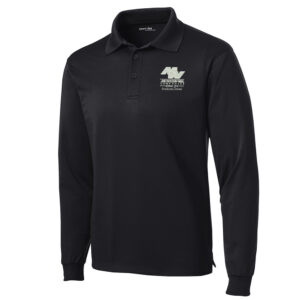 Midwest Wheel Companies Sport-Tek Men Long Sleeve Micropique Sport-Wick Polo-Black