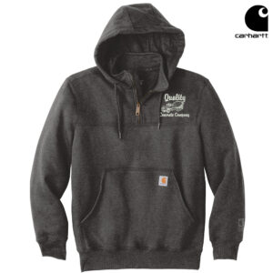 Quality Concrete Carhartt Men Rain Defender Paxton Heavyweight Hooded Zip Mock Sweatshirt-Carbon Heather