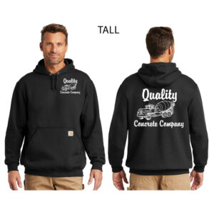 Quality Concrete Carhartt Men Midweight Hooded Sweatshirt- TALL-Black