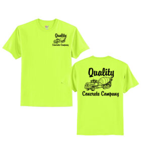 Quality Concrete Unisex Cotton Short Sleeve Tee-Safety Green