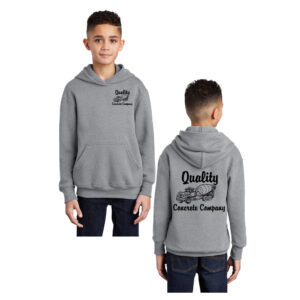 Quality Concrete Youth Fleece Hooded Sweatshirt-Athletic heather