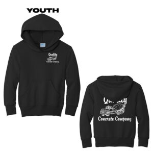 Quality Concrete Youth Fleece Hooded Sweatshirt-Black