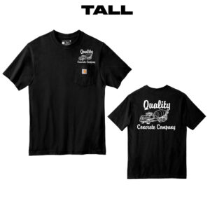 Quality Concrete Carhartt Workwear TALL Pocket Short Sleeve cotton T-Shirt  Men-Black