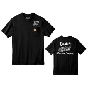 Quality Concrete Carhartt Men Workwear Pocket Short Sleeve cotton T-Shirt-Black