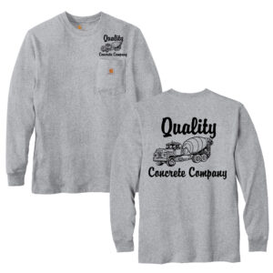 Quality Concrete Carhartt Men Workwear Pocket Long Sleeve T-Shirt-Heather Grey