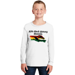 Aldo Black History Museum Youth Cotton Long Sleeve Tee-White