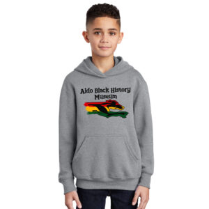 Aldo Black History Museum Youth Fleece Hooded Sweatshirt-Athletic heather