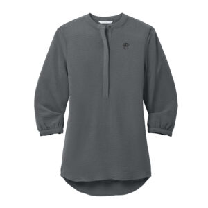 Adcraft Sales Port Authority Ladies 3/4-Sleeve Textured Crepe Tunic-Graphite