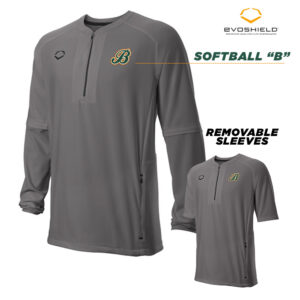 02. Barnstormers Softball Evoshield Adult Long Sleeve BP Jacket with Removable Sleeves-Charcoal
