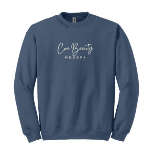 Core Beauty Unisex Basic Fleece Crew Sweatshirt-Indigo Blue (embroidery)