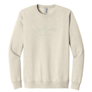 Core Beauty Jerzees Eco Unisex Premium Blend Crewneck Sweatshirt-Sweet Cream Heather (tone on tone) (embroidery)