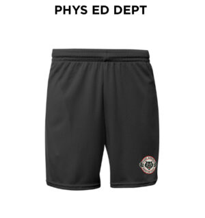 EA PE Health Drivers Ed Men A4 7″ Flatback Mesh shorts  with side pockets-Black